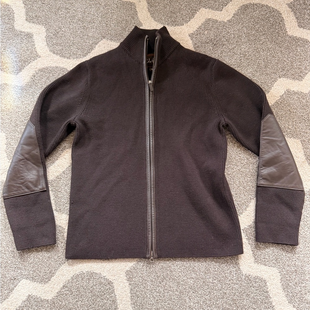 Cole Haan Men’s Full Zip Wool Jacket - Brown coat outerwear - Like new - medium